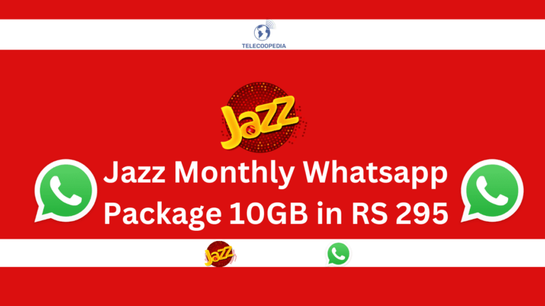 Activate Rs.340 Jazz Monthly Whatsapp Package 10GB in 2024.