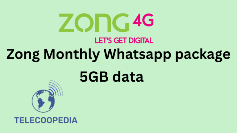 Zong Monthly Whatsapp Package. ( All details )