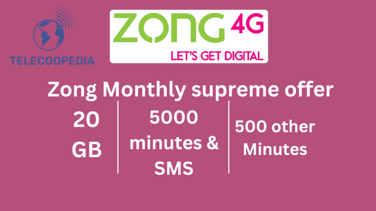 Zong monthly supreme offer 20Gb – (All details)